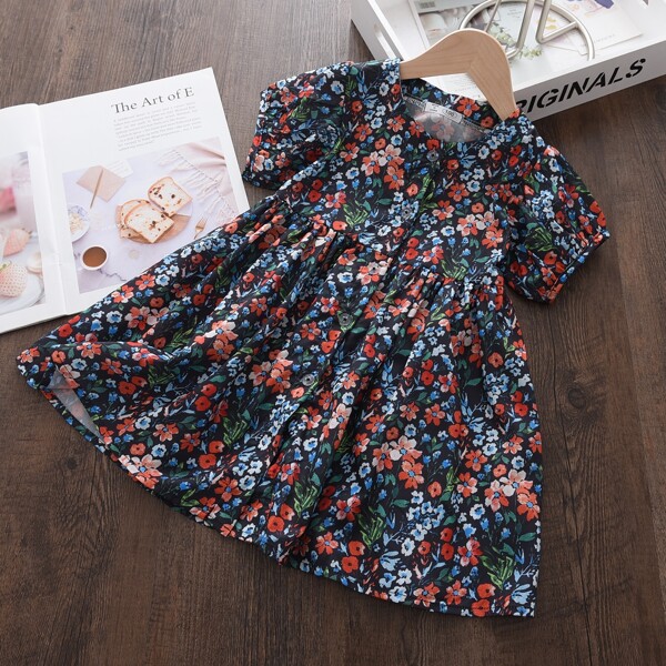 

Toddler Girls Ditsy Floral Babydoll Dress, Multicolor