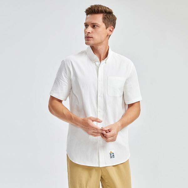 

Men Pocket Patched Shirt, White