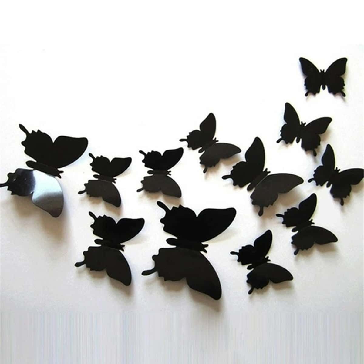 

12pcs Butterfly Wall Sticker, Black