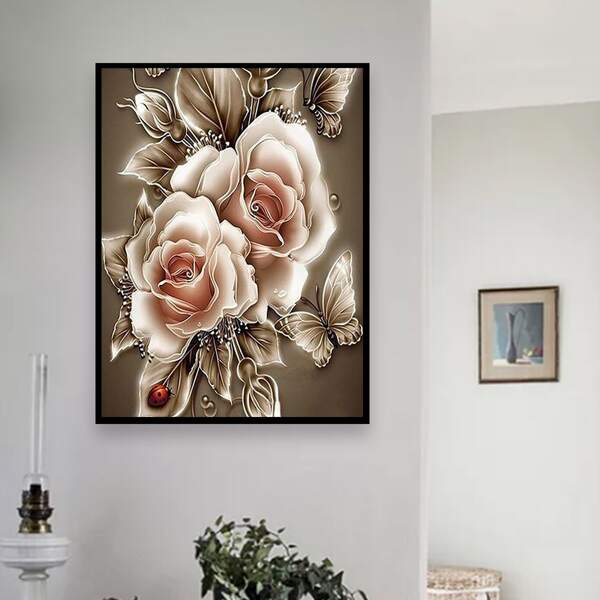

Floral Pattern Diamond Painting Without Frame, Multicolor