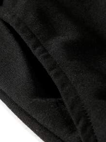 Manfinity Men Letter And Figure Print Drawstring Waist Shorts - Black - View 4