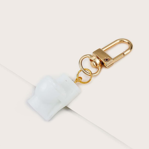 

Toilet Design Bag Charm, White