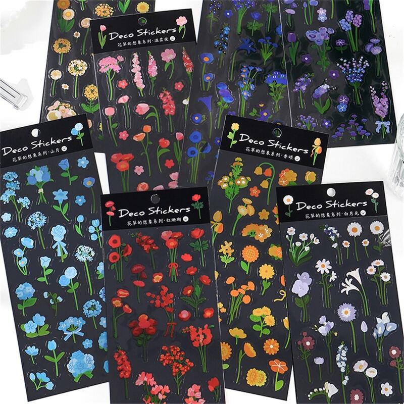 

1sheet Random Floral Sticker, Multicolor