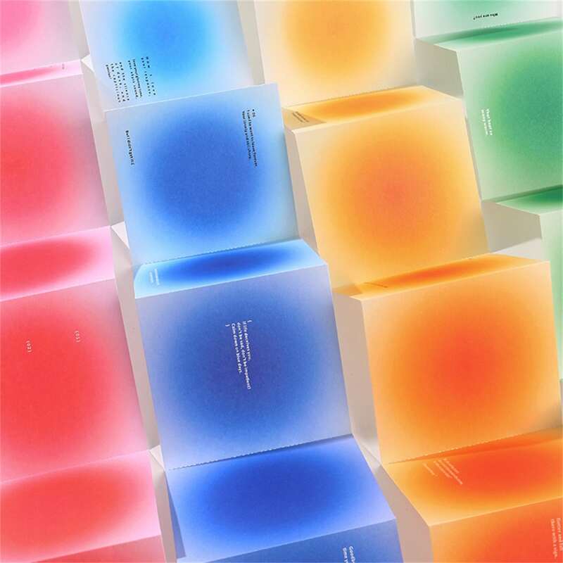 

10pcs Random Ombre Note Paper, Multicolor
