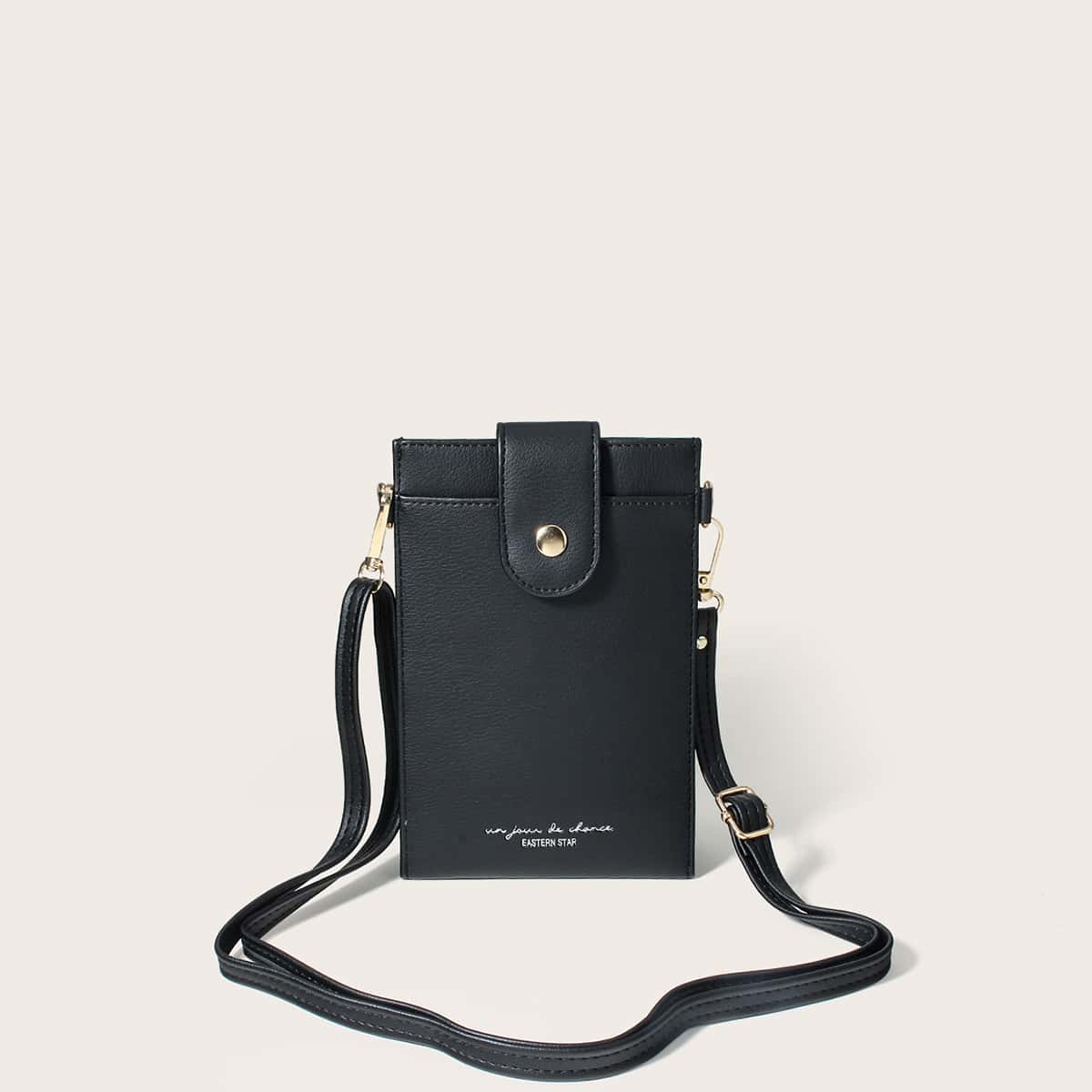 

Letter Crossbody Phone Bag, Black