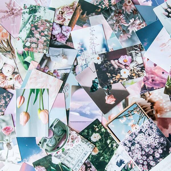 

100pcs Flower Print DIY Material Paper, Multicolor