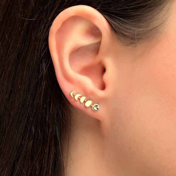 

Moon Decor Earrings, Gold
