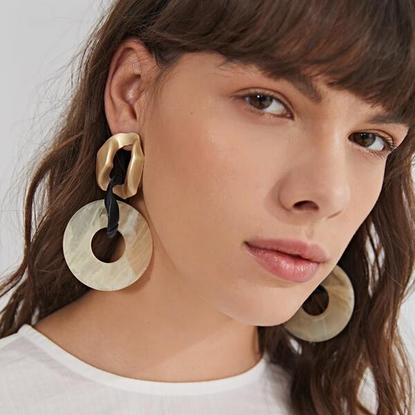

Color Block Drop Earrings, Multicolor