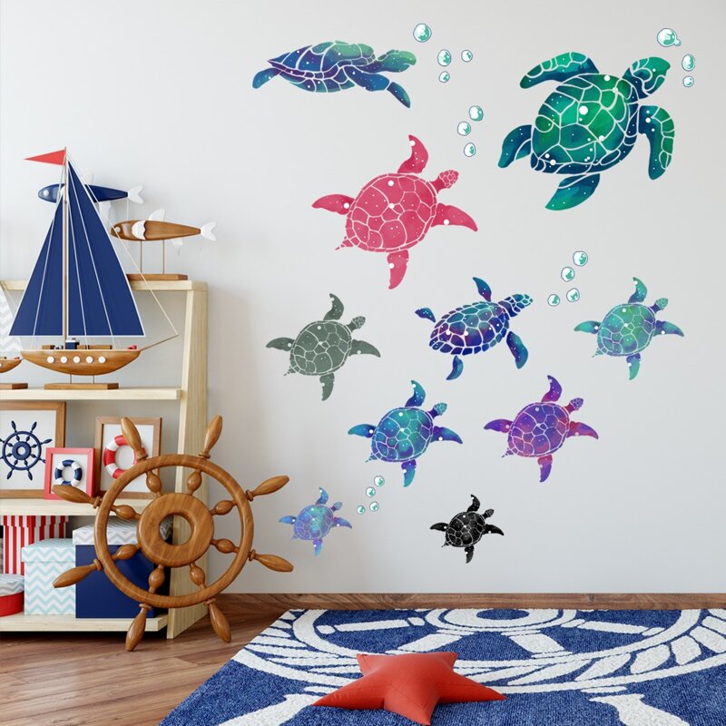 

Kids Sea Turtle Print Wall Sticker, Multicolor