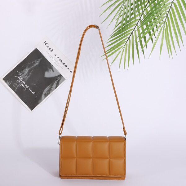

Minimalist Quilted Crossbody Bag, Khaki