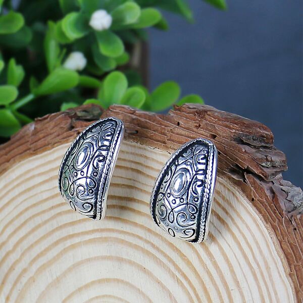

Textured Metal Earrings, Antique silver