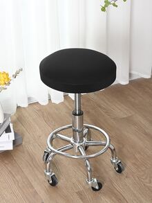 Solid Color Stretchy Stool Cover - Black - View 6