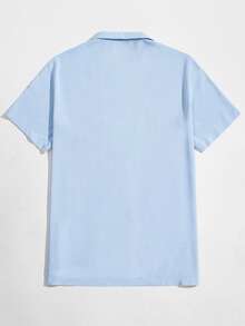 Manfinity Men Revere Collar Shirt - Baby Blue - View 2