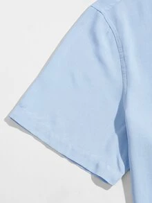 Manfinity Men Revere Collar Shirt - Baby Blue - View 3