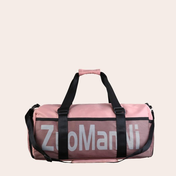 

Letter Graphic Large Capacity Duffle Bag, Pink