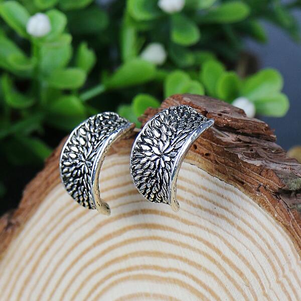 

Textured Metal Earrings, Antique silver