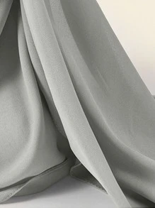 1入組女士素色珍珠雪紡柔軟頭巾適合日常佩戴，適合保守頭巾 - 淺灰色 - 查看 2