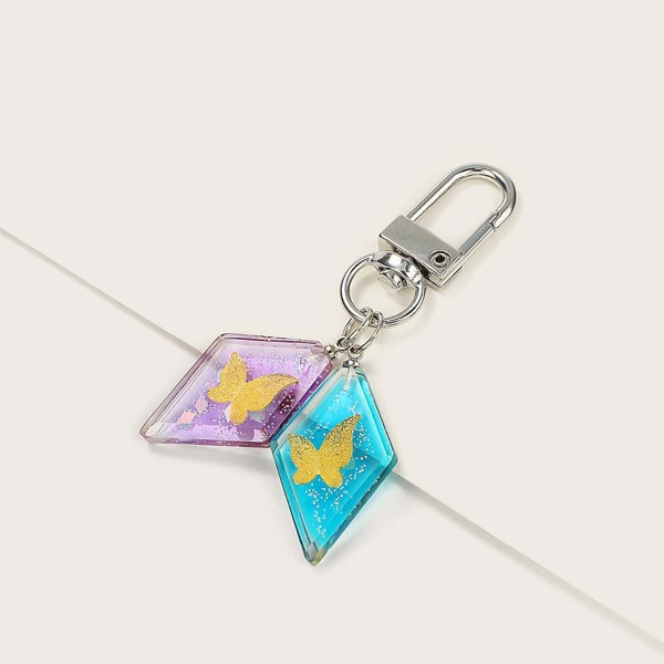 

Butterfly Embedded Bag Charm, Multicolor