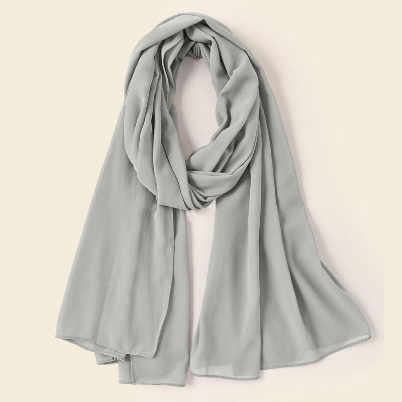 

Solid Chiffon Scarf, Light grey