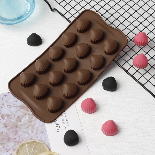 

1pc Shell Design Chocolate Mold, Coffee brown