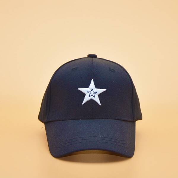

Toddler Boys Star Embroidered Baseball Cap, Black