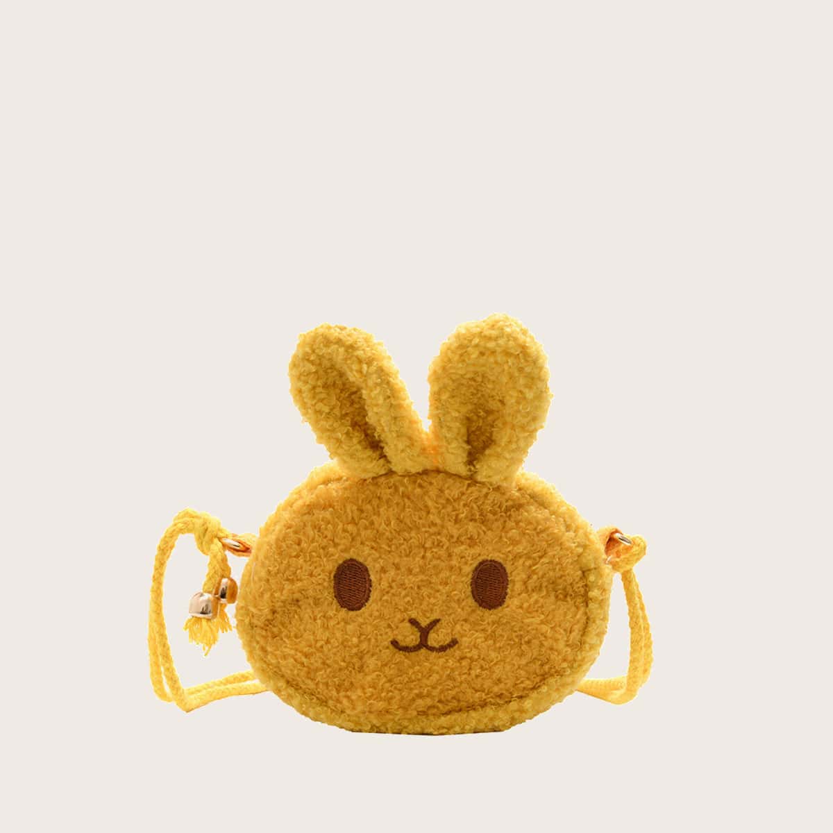 

Cartoon Rabbit Fluffy Crossbody Bag, Yellow