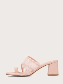 Minimalist Mesh Chunky Thong Sandals