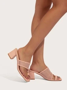 Minimalist Mesh Chunky Thong Sandals
