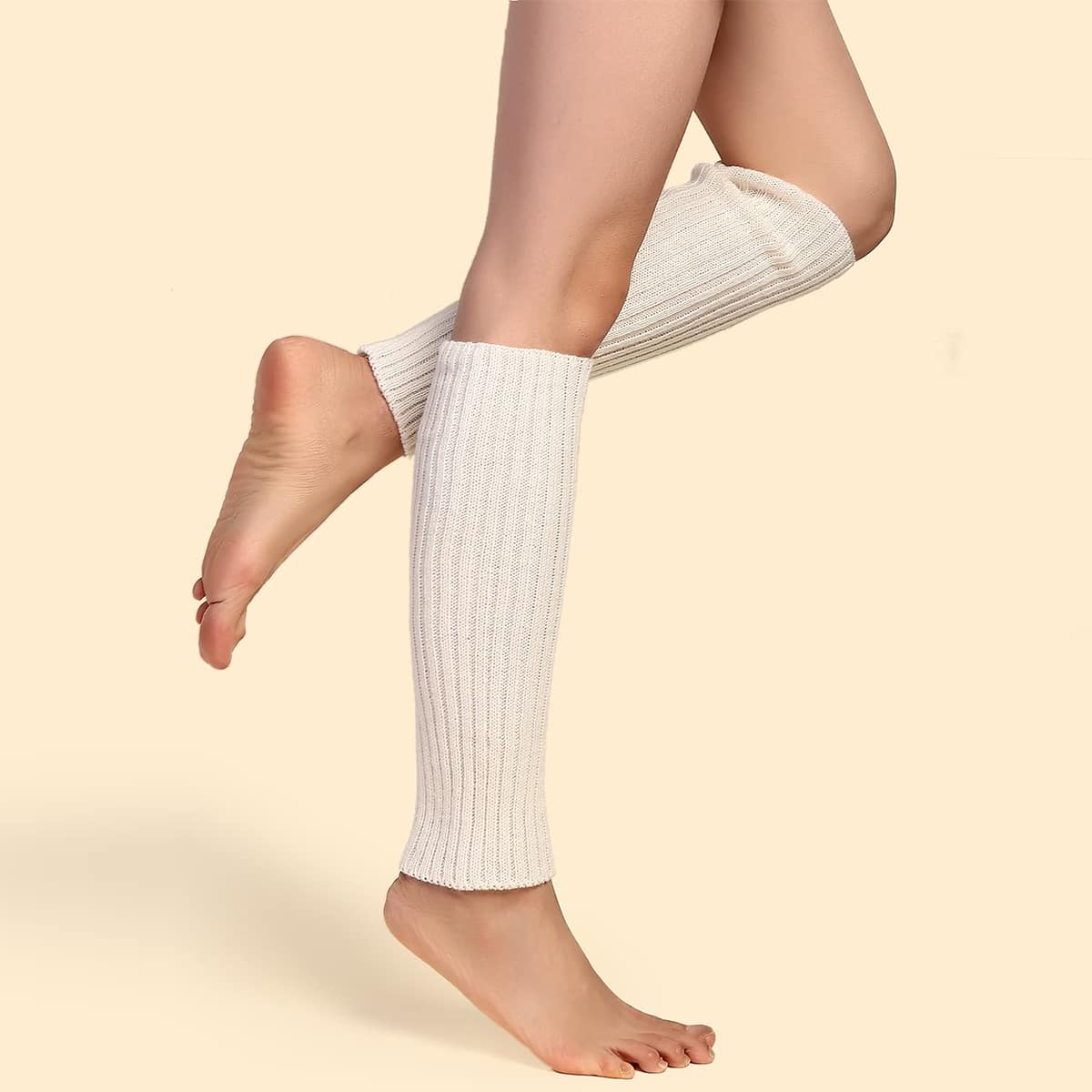 

Solid Knit Leg Warmer, White