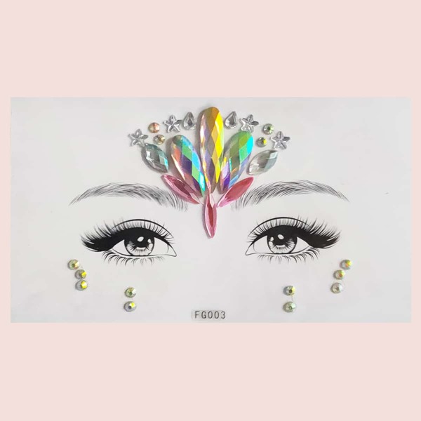 

1sheet Rhinestone Eye Tattoo Sticker, Multicolor