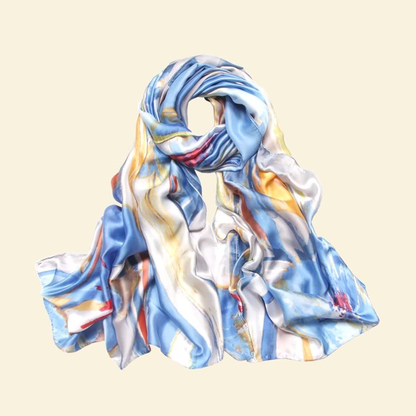 

Color Block Scarf, Blue