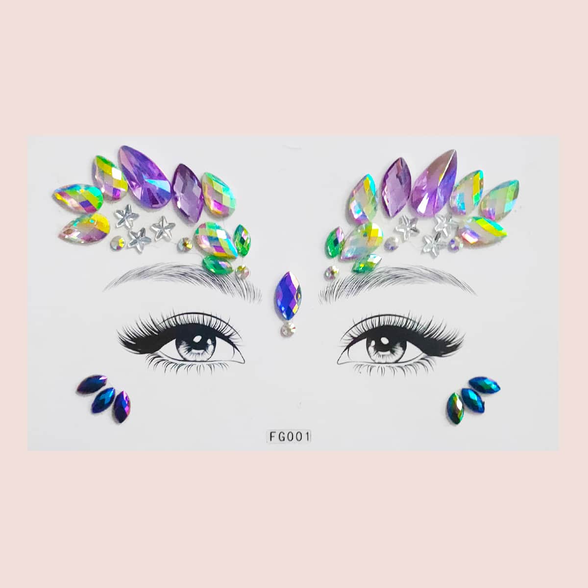 

1sheet Rhinestone Eye Tattoo Sticker, Multicolor