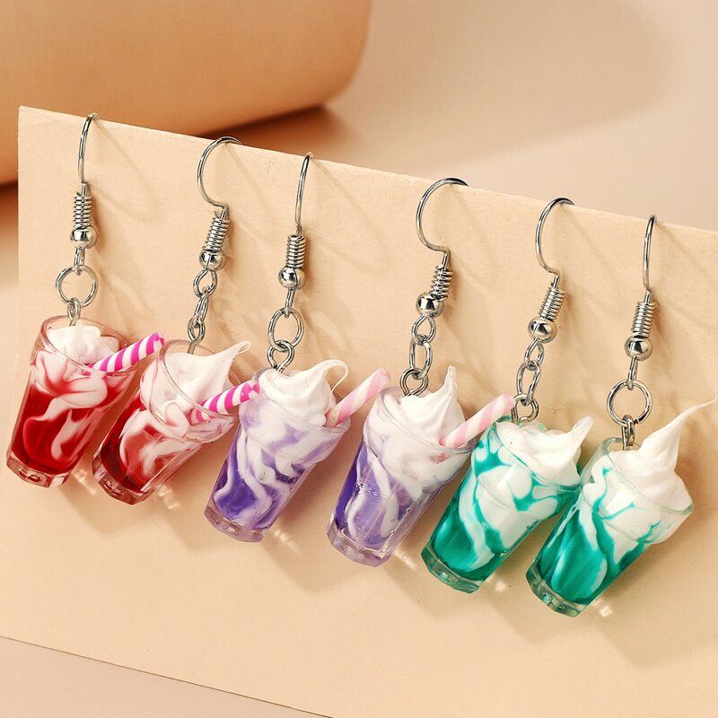 

3pairs Ice Cream Drop Earrings, Multicolor