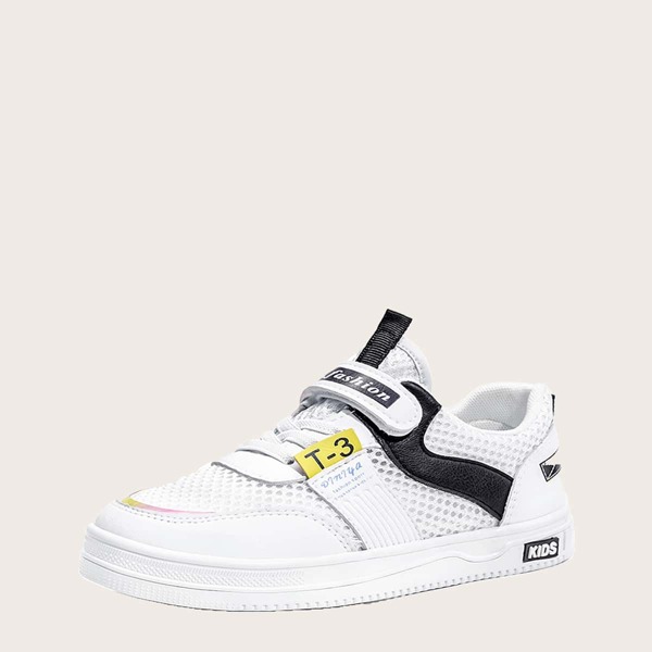 

Boys Ventilated Skate Shoes, Black and white