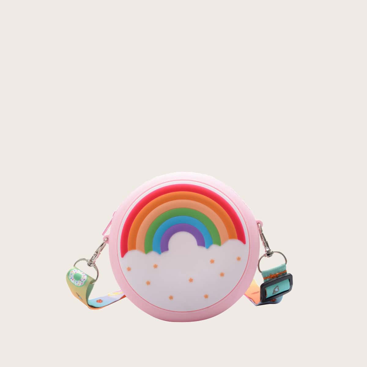 

Rainbow Round Mini Crossbody Bag, Baby pink