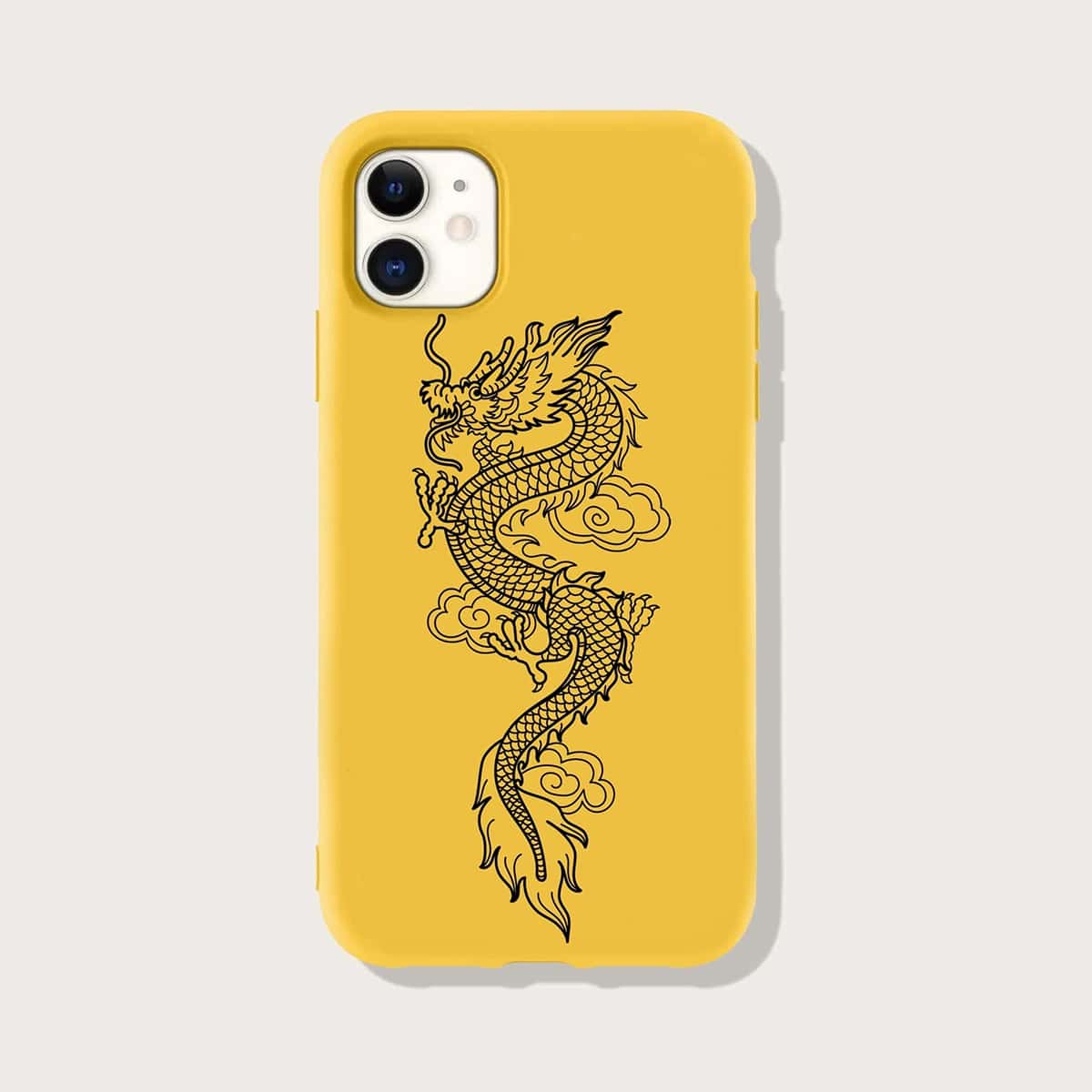 

Dragon Print Phone Case, Yellow
