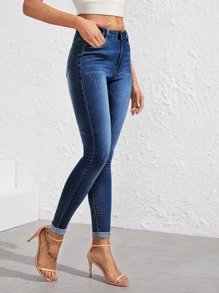 Stonewash Cat Whiskers Skinny Jeans