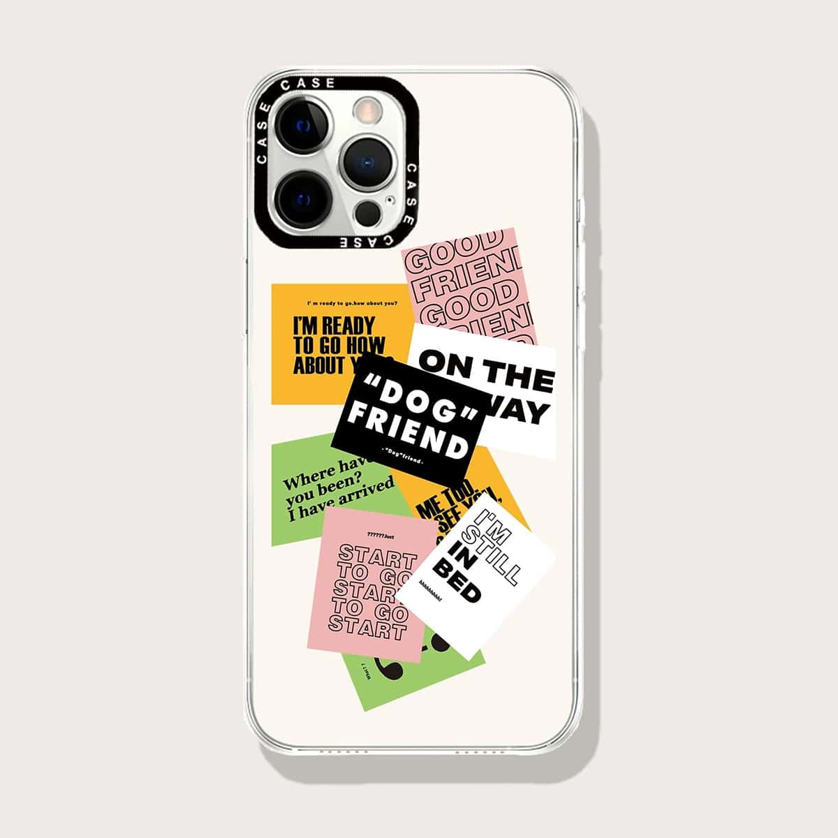 

Slogan Graphic Phone Case, Multicolor