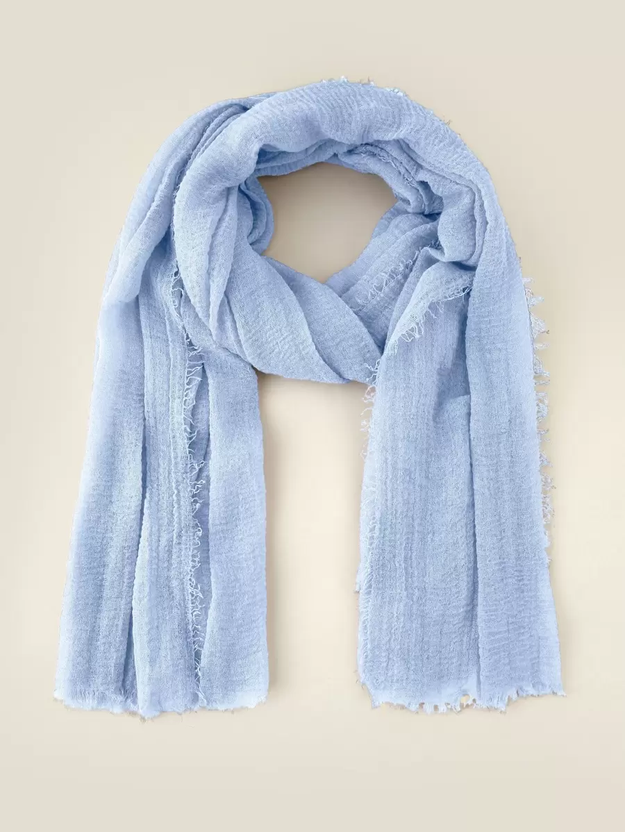 1 件装 天然下摆纯色围巾 适合日常生活 女士头巾配饰 女士冬季秋季长袍配饰 女士面纱 - 淺藍色 - 查看 1