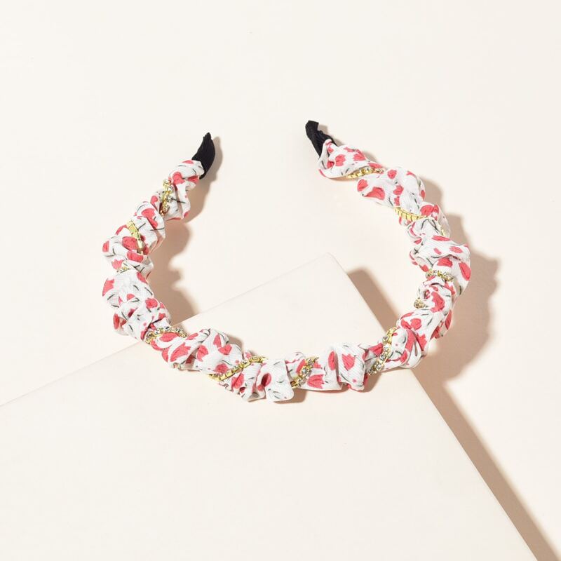

1pc Floral Ruched Headband, Multicolor