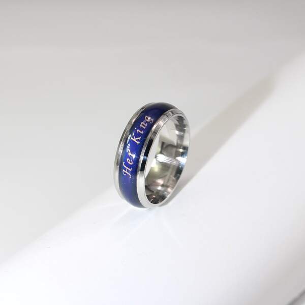 

Men Letter Graphic Ring, Silver