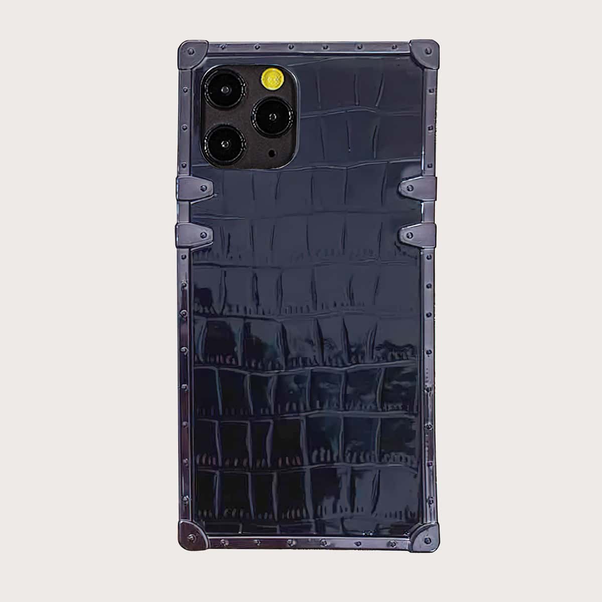 

Box Design Croc Embossed Phone Case, Black