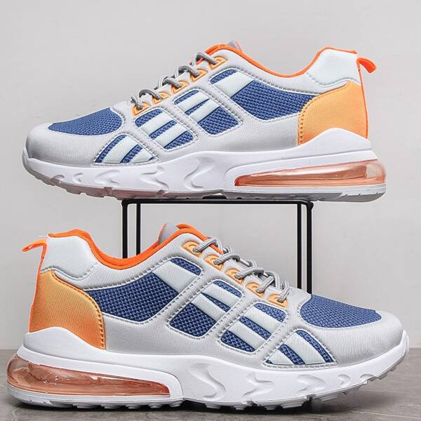 

Men Color Block Lace-up Front Sneakers, Grey