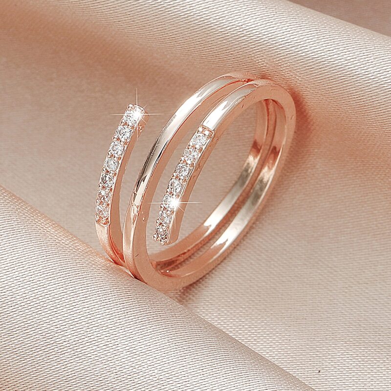 

Rhinestone Decor Ring, Rose gold