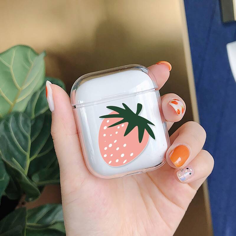 

Strawberry Clear Airpods Case, Multicolor