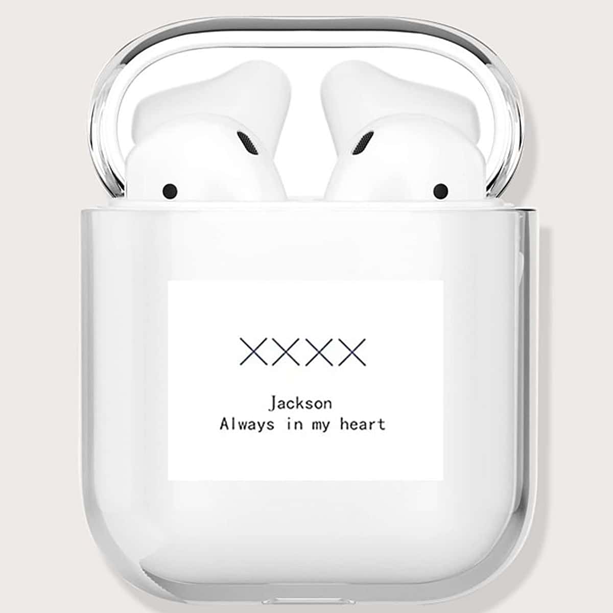 

Letter Graphic Airpods Case, Clear