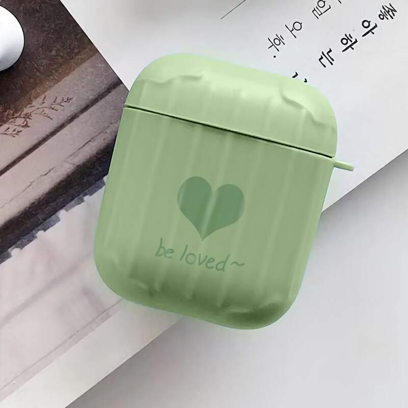 

Heart Pattern Airpods Case, Green
