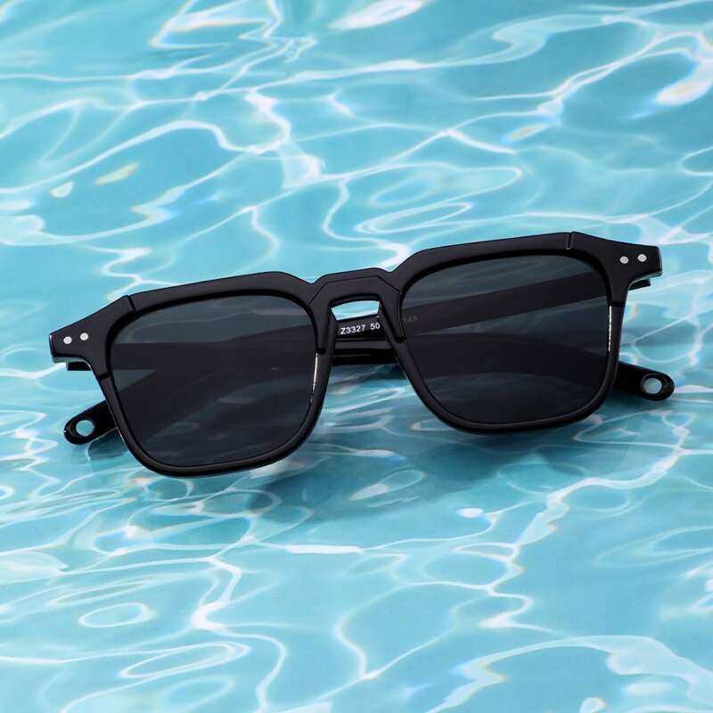 

Guys Square Frame Sunglasses, Black