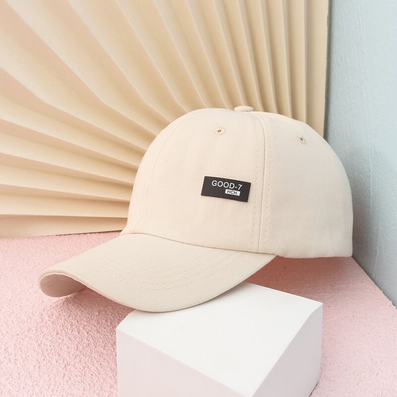 

Letter Label Baseball Cap, Beige