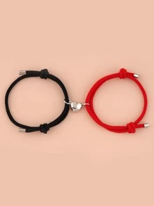 2 chiếc vòng đeo tay cặp đôi với các chi tiết từ tính - Đỏ - Xem 4